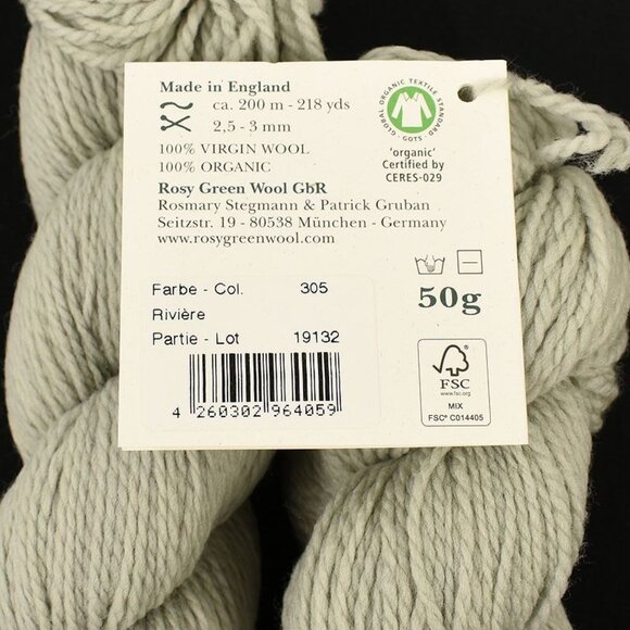 Rosy Green Wool Merino d'Arles Yarn 2 Skeins Organic Virgin Wool Rivière - Picture 4 of 4